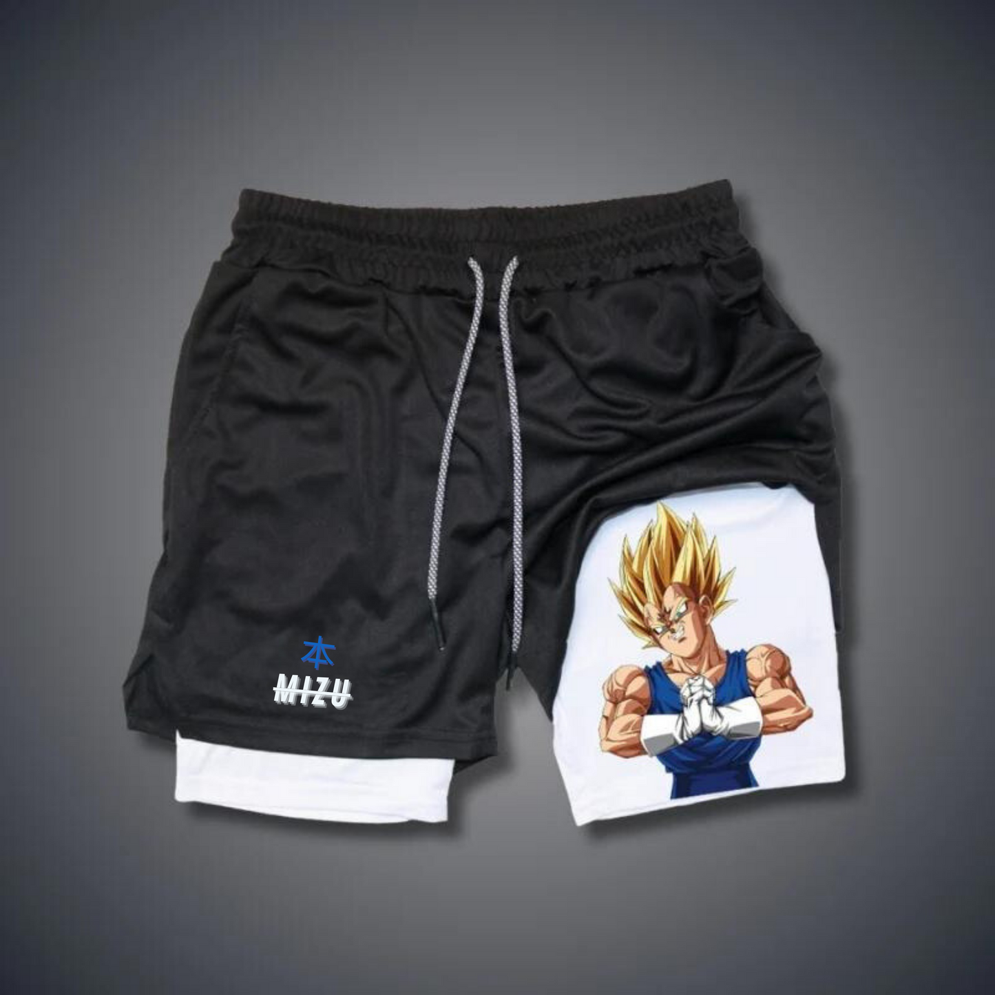 Dragon Ball Z Performance Shorts Saiyan B/W