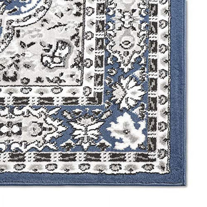 Home Dynamix Premium Sakarya Traditional Medallion Area Rug, Blue/Ivory, 7'8"x10'7"