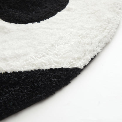 Mainstays 30" x 30" Yin Yang Shaped Rug, Black & White