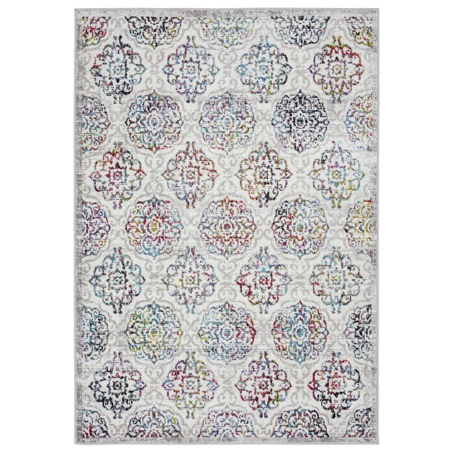 Home Dynamix Boho Andorra Area Rug, Ivory/Pink, 7'9"x10'2"