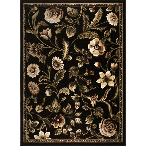 Home Dynamix Optimum Amell Traditional Floral Area Rug, Black/Green, 7'10" Round