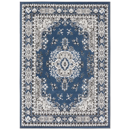 Home Dynamix Premium Sakarya Traditional Medallion Area Rug, Blue/Ivory, 7'8"x10'7"