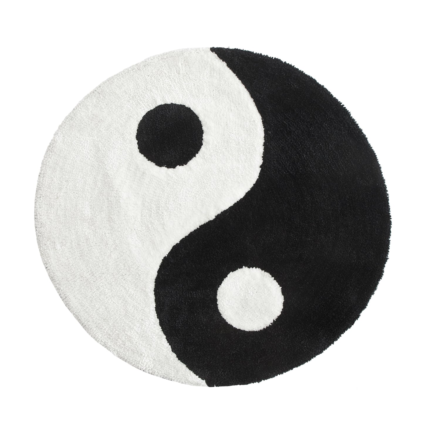 Mainstays 30" x 30" Yin Yang Shaped Rug, Black & White