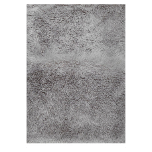 Mainstays Grey Faux Fur Non-Skid Fluffy Floor Rug for living room , 30"x46"