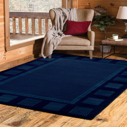 United Weavers Brunswick Monica Contemporary Border Runner Rug, Navy, 1'11" x 7'4"