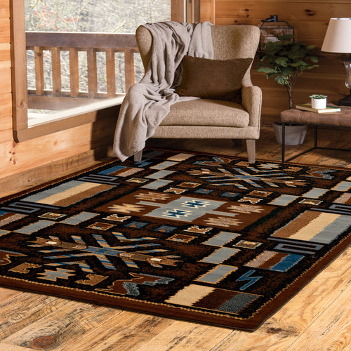 United Weavers Brunswick Naja Southwestern Geometric Area Rug, Brown, 7'10" x 10'6"