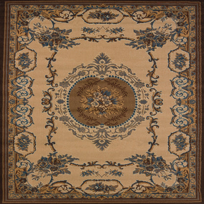 United Weavers Brunswick Becca Oriental Border Area Rug, Light Blue, 3'11" x 5'3"