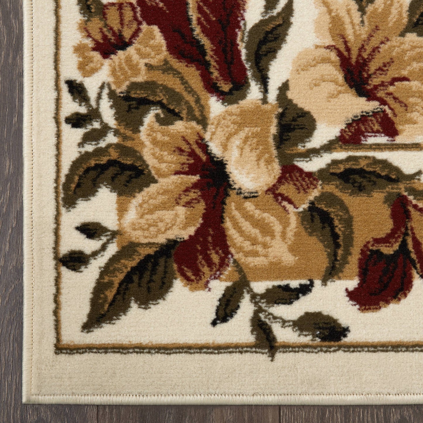 Home Dynamix Optimum Caspian French Country Floral Runner Area Rug, Ivory/Green, 1'9"x7'2"