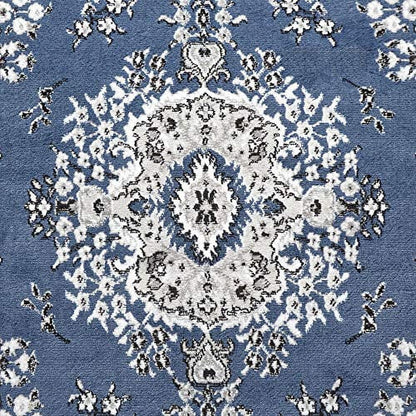 Home Dynamix Premium Sakarya Traditional Medallion Area Rug, Blue/Ivory, 7'8"x10'7"